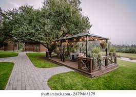 outdoor seatring and pathways